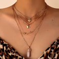 thumbnail image 2 of Filles Femmes Collier multicouche: Collier de clavicule Pendentif Faux Crystal Collier, 2 of 10