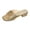 Gold, variant on Metallic Sunflower Slide Sandals for Women, Slip On Square Toe Low Heel Mules, Shiny Leather Wedding Guest Dress Sandals Gold