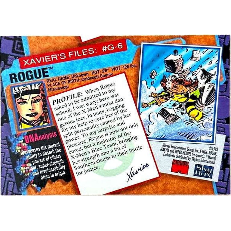 Marvel X-Men Series 2 1993 Rogue G-6 (30 Years Gold Stamp