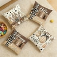 thumbnail image 5 of AuroraX Easter Throw Pillow Covers Set of 4 18x18 Inch Square Farmhouse Short Plush Outdoor Eggs Bunny Rabbits Decorative Pillow Covers 4 Pack Brown Spring Cushion Case for Couch Sofa Living Room, 5 of 6