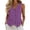 Purple, variant on Sheghy Cotton Tank Top Women 100%Cotton Linen Look Striped Tank, Solid V Neck Button Sleeveless Spring Summer Top Black S