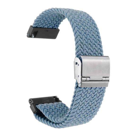 Uxcell 24mm Nylon Braided Watch Bands with Stainless Steel Buckle, Light Blue