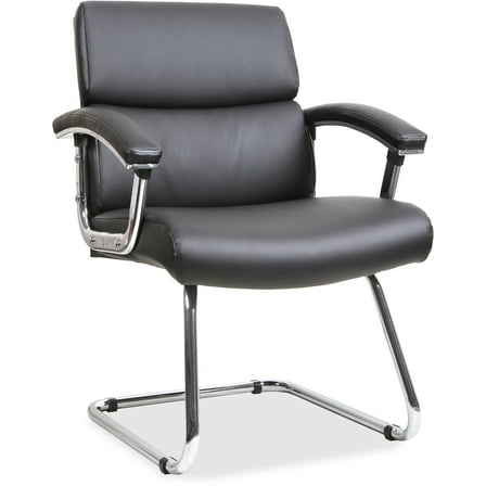 Lorell Sled Base Leather Guest Reception Waiting Room Chair