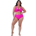 thumbnail image 3 of DARING DIVA Plus Size Ruffle Tummy Control Bathing Suits Swimwear Set 3X Hot Pink, 3 of 5