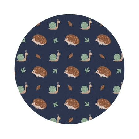 

Matuu Hedgehog And Snail for Cup Coasters Set of 6 Leather Coasters Desk Coasters for Office Measures 4” x 4” Round Shape