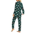 thumbnail image 3 of LINGLANG Christmas Pajamas For Women Set Flannel Long Sleeve Button Down Top With Long Pants Comfortable Cozy Nights Xmas Print Pjs Sleepwear Loungewear Nightwear Nightclothes Homewear, 3 of 7