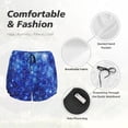 thumbnail image 4 of Yiaed Blurred Star Snow Christmas Print Women's Running Shorts with Liner 3 Zipper Pockets Elastic Workout Athletic Gym Yoga Shorts-XX-Large, 4 of 7