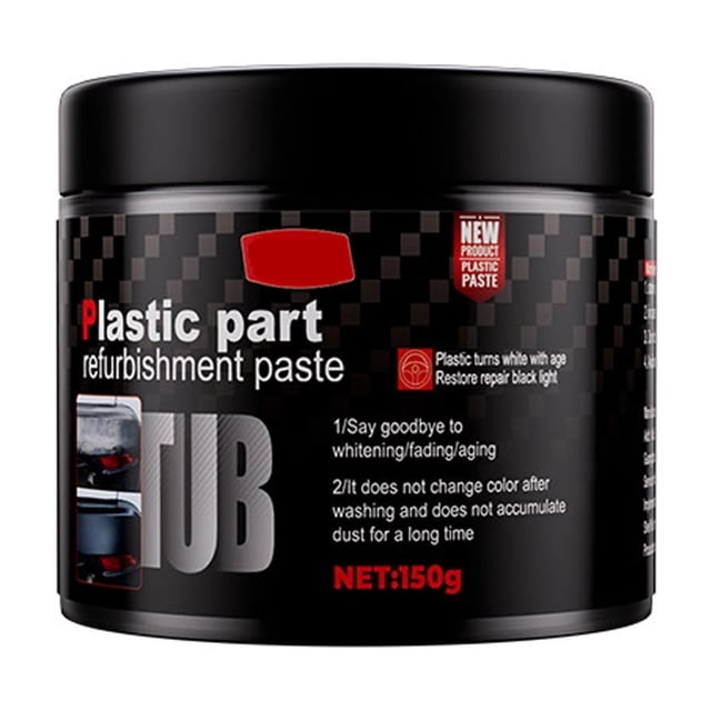 SPOORYYO Car Interior Accessories, Black Rubber and Plastic Restorer Paste for Aging Repair & Protection