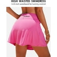thumbnail image 3 of Alove Womens High Waisted Swim Skirt Twisted Waist Pleated Skorts Tummy Control Tankini, 3 of 7