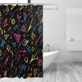thumbnail image 2 of Yayeee Shower Curtain with Hooks 72"x72" Waterproof Fabric Bathroom Hanging Decor, Black Neon Lightning, 2 of 5