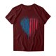 thumbnail image 2 of Tops Cortos para las Mujeres Día de la Independencia Impreso Cuello de la Tripulación Tee, Casual Y Elegante Cuello Redondo Tops para las Mujeres, 2 of 3