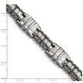 thumbnail image 6 of Chisel Stainless Steel Brushed and Polished with Black CZ Fancy Link Bracelet - 8.25", 6 of 8