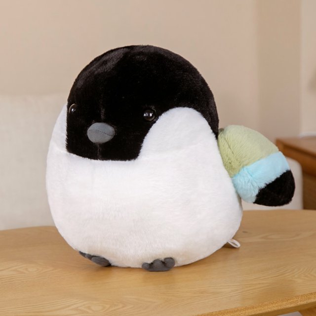 40/50cm Simulation Fat Round Sparrow &Titmouse Plush Toys Stuffed Lifelike Bird Animal Doll Soft Pillow Cute Gift for Kids GirlBlack37x50cm Deng Xun unisex