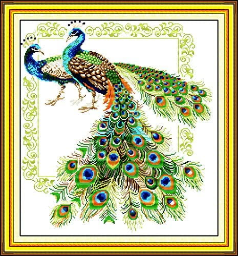 Peacock rainbow finished cross stitch Art completed cross stitch Birds embroidery Gift for children