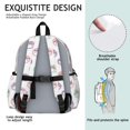 thumbnail image 5 of Unicorn and Flower White Pattern Cute School Backpack with Padded Back and Adjustable Shoulder Straps 13.4"x11"x4.7", 5 of 5