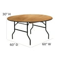 thumbnail image 5 of Flash Furniture 5' Round All-Occasion Wood Folding Event Table, Natural/Black, 5 of 10
