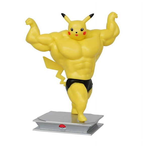 Pokemon Fitness Muscle Man Pika Anime Hand Model Graduation Gift Home Decoration 7.09 inch