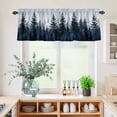 thumbnail image 5 of 3 Piece Kitchen Curtains and Valances Set Forest Cafe Curtains 36 Inch Length Dark Blue Fall Bird Vintage Farmhouse Tree Valance & Tier Curtain for Living Room Bedroom Small Window 54"x18"+27"x36"*2, 5 of 6