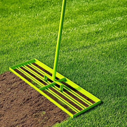 Steelite Lawn Leveling Rake, 30"x10" Heavy Duty Lawn Level Tool with 72 Inch Adjustable Handle ,Lawn Leveler for Soil Grass Golf Field, Professional Lawn Care Tool