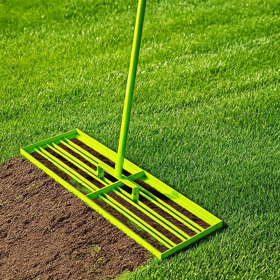 Steelite Lawn Leveling Rake, 30"x10" Heavy Duty Lawn Level Tool with 72 Inch Adjustable Handle ,Lawn Leveler for Soil Grass Golf Field, Professional Lawn Care Tool