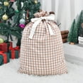 thumbnail image 6 of Mecorevxz Christmas Storage Bags,27.56"x17.69" Christmas Plaid Cloth Gift Bags with Drawstrings,Reusable Large Christmas Gift Bags Knitted Wrapping Sacks Cloth Pouches for Xmas Decor(Khaki), 6 of 7