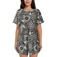 thumbnail image 1 of Fotbe Bicycles Parts Conjunto de Pijama Estampado para Mujer, 2 Piezas, Ropa de Dormir con Camiseta de Manga Corta y Shorts Suaves-Small, 1 of 6