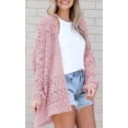 thumbnail image 3 of Sherrylily Women Crochet Cardigan Kimono Boho Long Sleeve Lightweight Oversized Open Front Knitted Sweater, 3 of 4