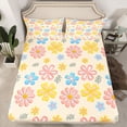 thumbnail image 3 of Homewish Pink Cherry Blossoms Twin Sheet Sets, Cartoon Flower Floral Twin Fitted Sheet, Teens Kids Girls Women Flat Sheet, Super Cozy Room Decor, 3 Pieces, 3 of 8