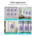 thumbnail image 6 of Window Privacy Film Purple Spring Floral Stained Glass Window Film Decorative Sun Block Window Cover Farmhouse Flowers Leaves Window Clings Static Adhesive Sticker for Bathroom 17.7"x39.3", 6 of 7