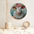 thumbnail image 5 of Balery Vintage Colorful Floral Cow Print Bone China Decorative Plate Ceramic Dinner Plates Art Crafts with Display Stand-10in, 5 of 6