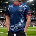 thumbnail image 2 of USA Soccer T-Shirt, American Flag Soccer Ball 2068 Tee, Fan Shirt for Men Women Patriotic Gift,Blue, 2 of 4