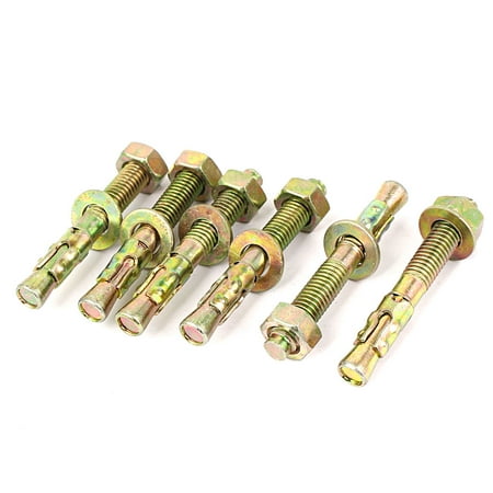 Plated Gecko - Yellow Zinc Plated Expansion Bolt Anchors Gecko Car Repair Bolts M8x60mm 6pcs