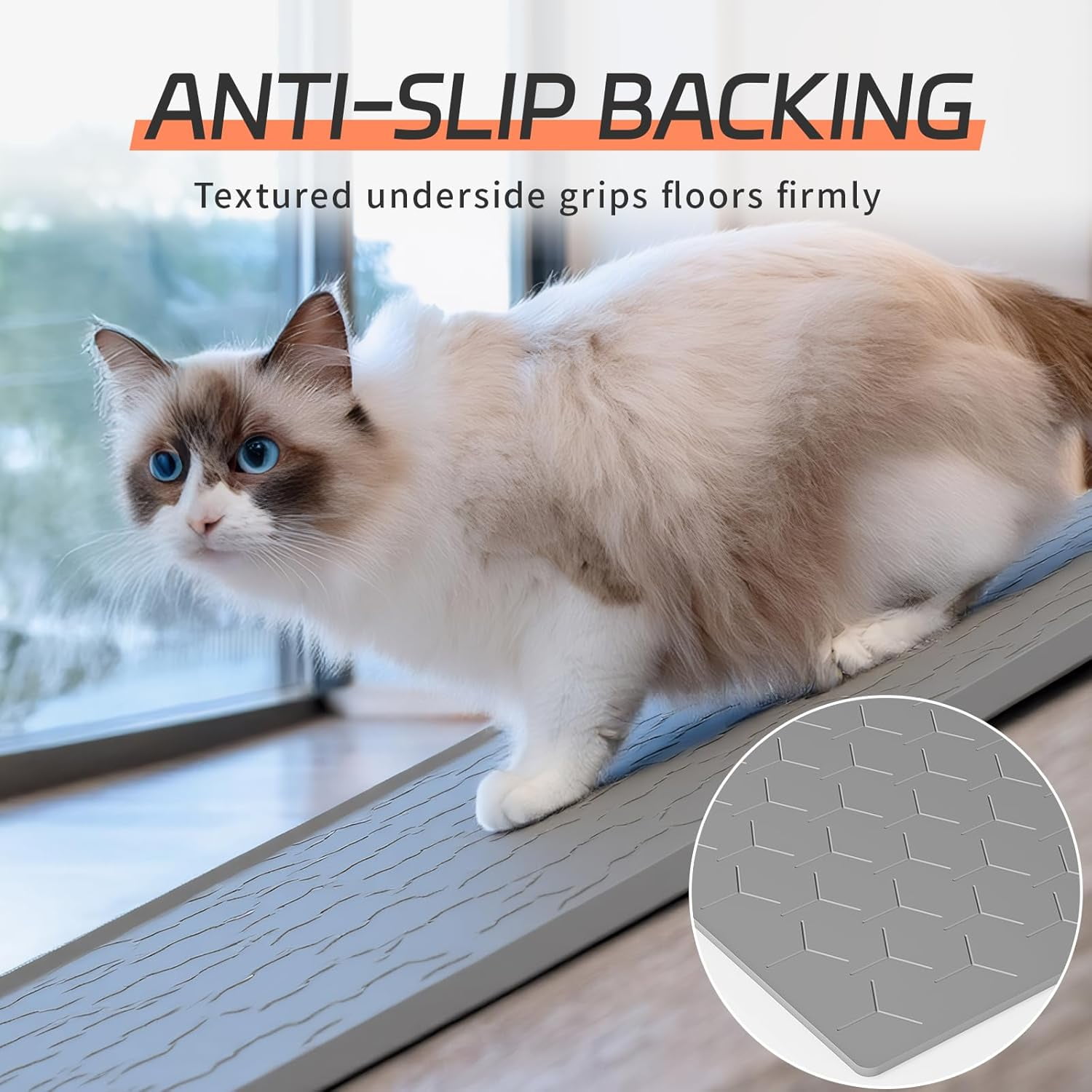 Extra Large Silicone Cat Litter Mat, Waterproof/Urineproof, Litter Recycling, Easy to Clean, Soft on Kitty Paws (28"X40"-Dark Grey)
