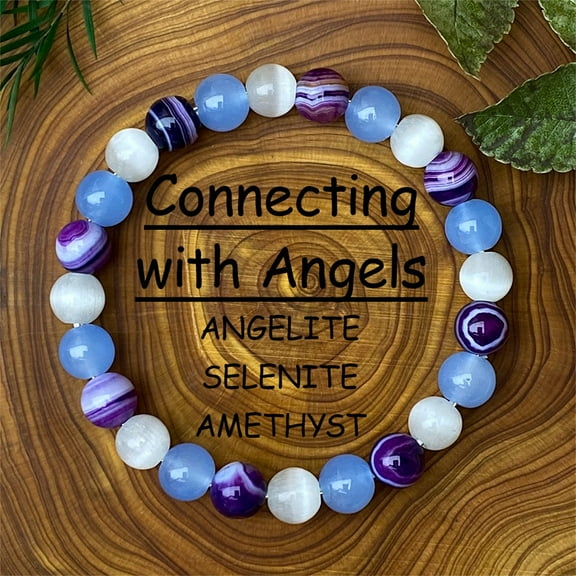 Healing Gemstone Bracelet for Women & Men, Handmade Natural Stretch Bracelet for Chakra Healing, Energy Balance and Stress Relief, Unisex Yoga Meditation Jewelry Gift