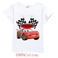 thumbnail image 3 of Camisetas de algodón para niños de Pixar Cars Lightning McQueen, camisetas casuales de dibujos animados para niños, camisetas para niños, niñas y adolescentes, 3 of 5