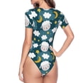 thumbnail image 4 of The Xecao Sweet Dream Lamb Women's Crew Neck Body Suit, a short-sleeved bodysuit and basic swimsuit, both comfort and style for dating and daily life, 4 of 9