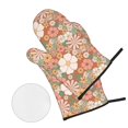 thumbnail image 2 of ZICANCN Oven Mitts and Pot Holders Sets, Retro Flowers Floral Background Baking Sets Kitchen Heat Resistant 4 Pieces, 2 of 8