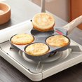 thumbnail image 4 of Sartén Tortitas, Sartén Huevos Poche de 4 Agujeros con Tapa Sartén Antiadherente de Aluminio para Desayuno Huevos Fritos Hamburguesas Panqueques, Para Estufas de Gas y Cocinas de Inducción, 4 of 5