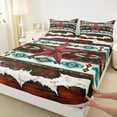 thumbnail image 3 of Castle Fairy Western Tribal Aztec Twin Sheet Sets for Kids Children,Red Texas Star Bedding, 3 of 7