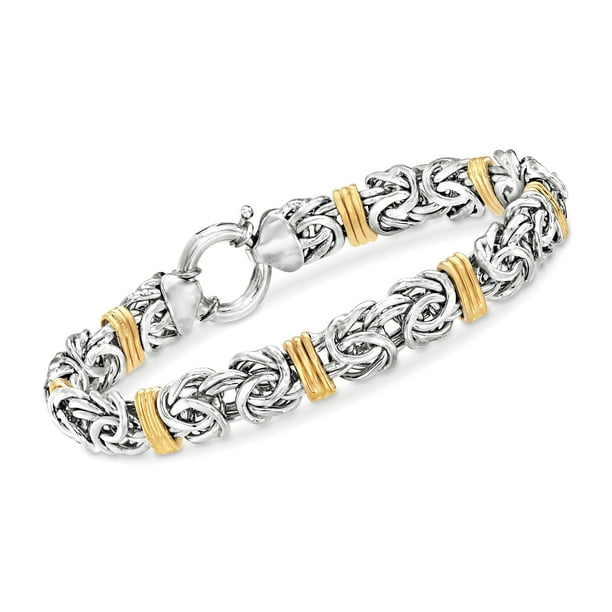 RossSimons RossSimons Byzantine Bracelet in Sterling Silver and 14kt Yellow Gold Walmart