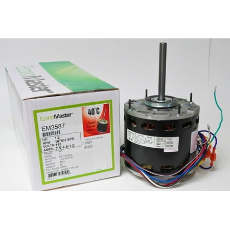 

EconoMaster Air Handler Furnace HVAC Blower Motor EM-3587 5-5/8 Diameter 1/2 HP 1075/3 RPM 115V
