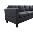 thumbnail image 4 of Starhome L Shaped Black Gray Couch with Ottoman(Pillows Included) Microfiber, 4 of 12