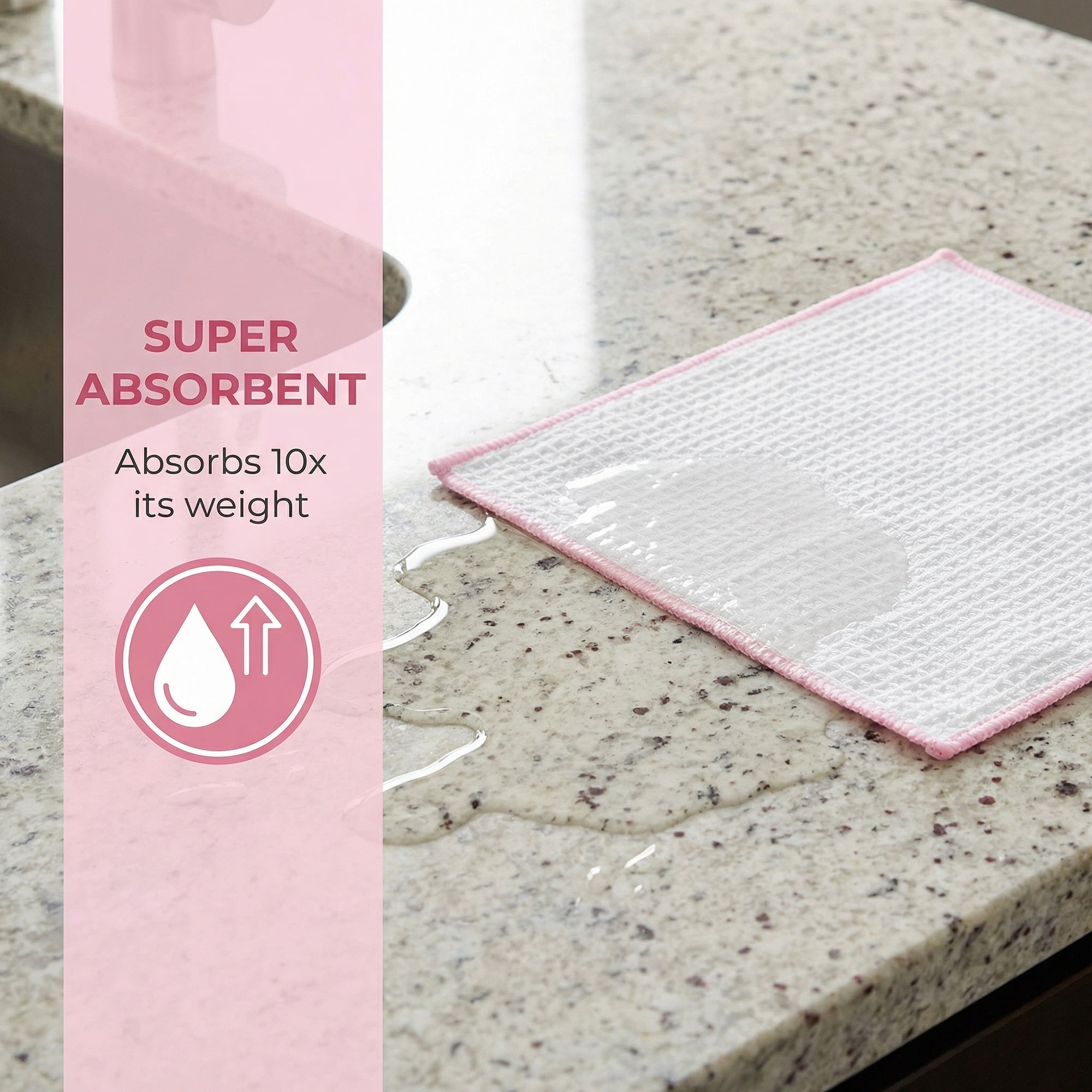 Unique Bargains Wood Fiber Kitchen Cleaning Dish Cloth 6 Pack Pink/Coffee 12" x 12"