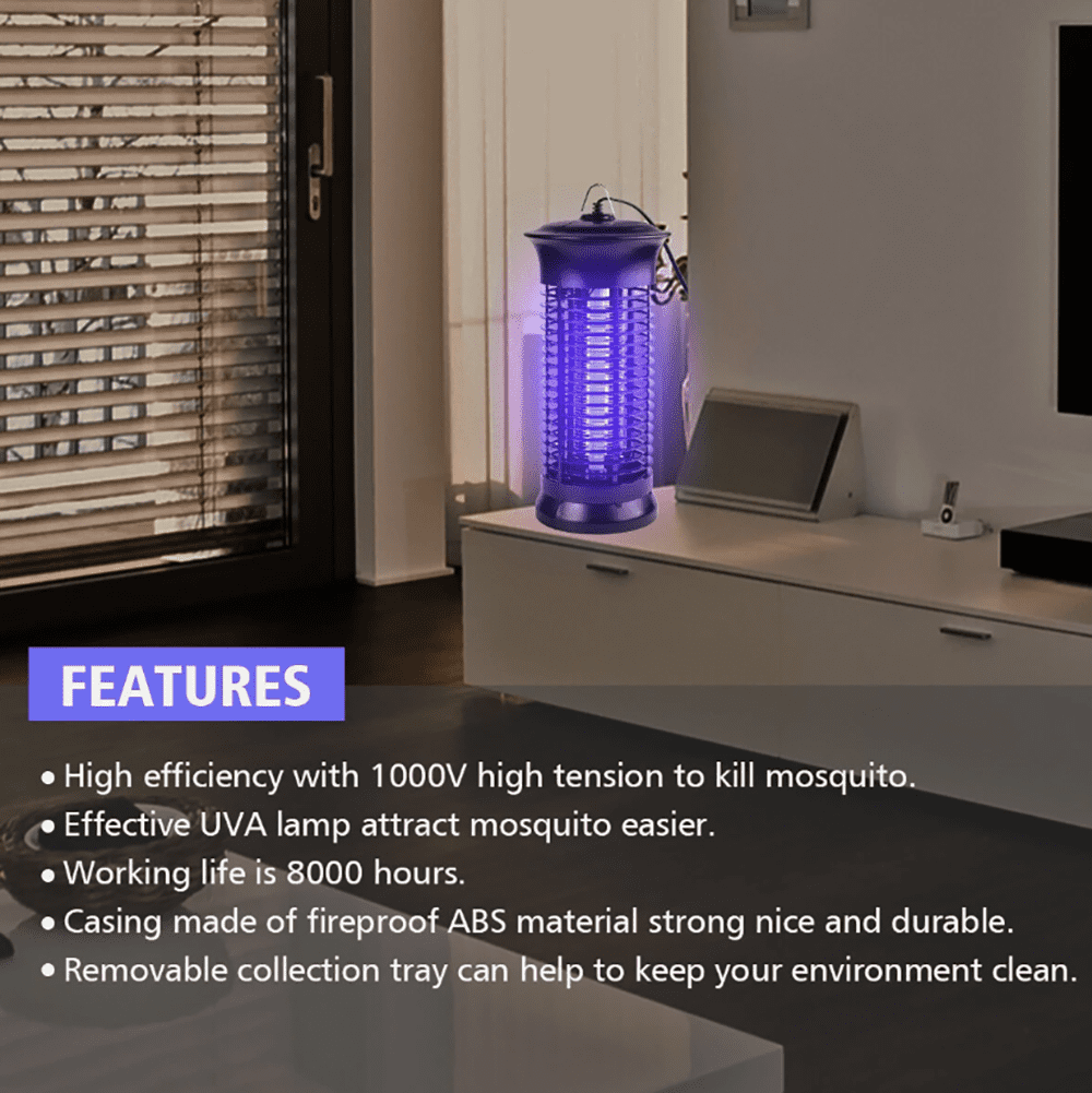 Electric Mosquito Zapper & Insect Killer – UV LED Light Trap for Flies, Bugs, Pest Control –Flying Insect Repellent Lamp.