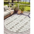 thumbnail image 3 of Unique Loom Outdoor Trellis Collection Area Rug - Cardak (7' Round Ivory and Gray/Gray), 3 of 10