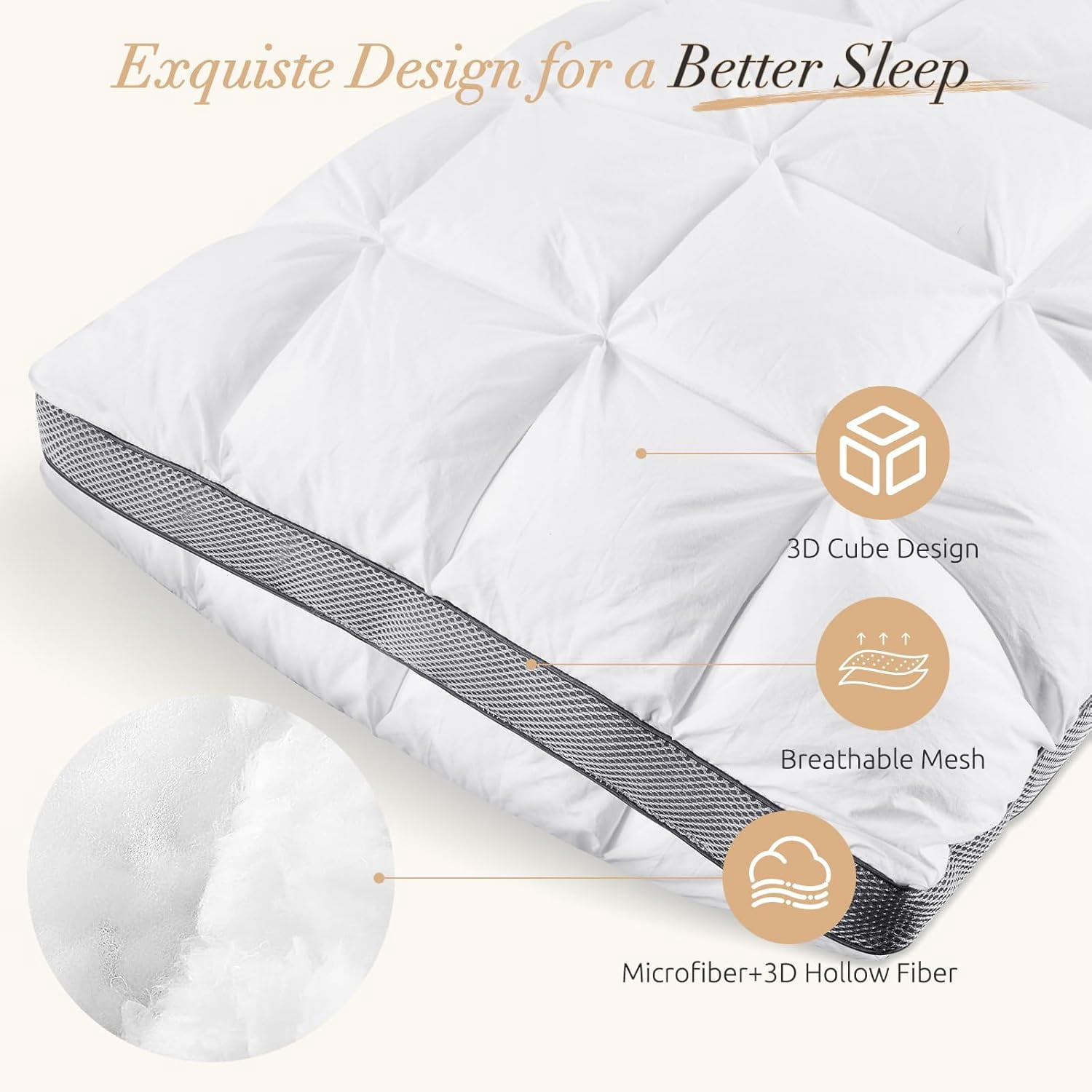 Hotel Cervical Pillow for Sleeping – Ergonomic Contour Neck Support Bed Pillow, Fluffy and Supportive for Side, Back & Stomach Sleepers