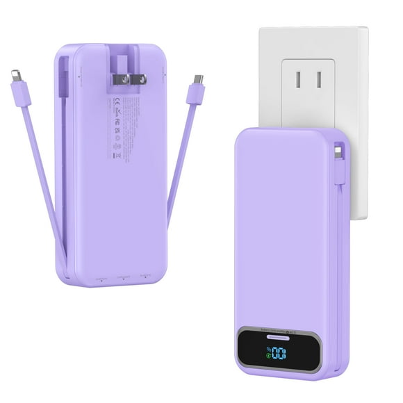 Power Bank aonidi 20000 mAh ligero con cables integrados