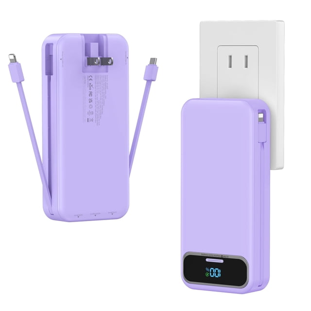 Power Bank aonidi 20000 mAh ligero con cables integrados