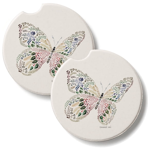 Thirstystone Nature Butterfly 2 Pack Absorbent Car Coasters