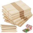 thumbnail image 1 of Palo de madera, palitos de madera para bricolaje, palito de helado, palitos artesanales de madera natural, palito de helado, madera para construcción de modelos (6 tablas, 300 piezas) ER, 1 of 5